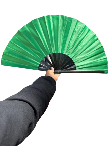 Handheld Folding Fan for Boots On Ground Line Dancing - Green Clack Fan, Decorative Hand Fan, Folding Line Fan