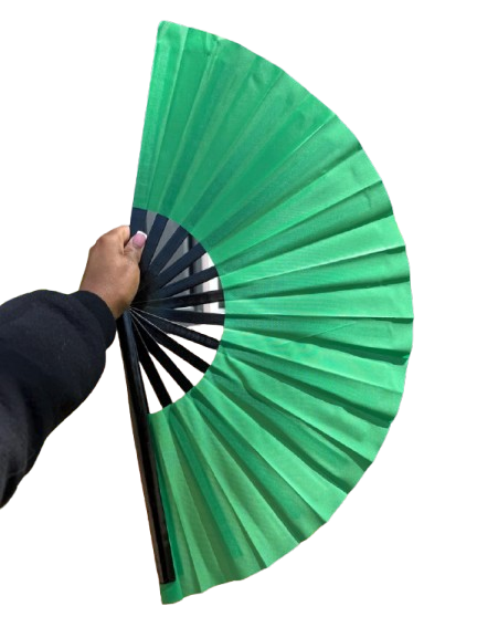 Handheld Folding Fan for Boots On Ground Line Dancing - Green Clack Fan, Decorative Hand Fan, Folding Line Fan