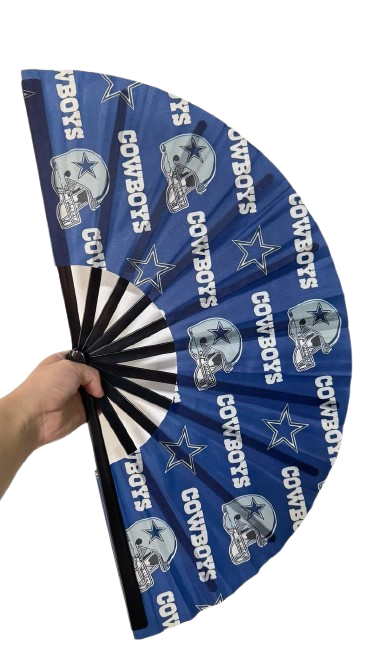 Dallas Cowboys Hand Fan - Cowboys Team Fan, Folding Hand Fan, Fan With Stars, NFL Cowboys Fan, Decorative Clack Fan