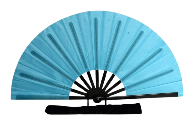 Boots On Ground Line Dancing Hand Fan - Bright Blue Clack Fan, Solid Color Hand Fan, Decorative Hand Fan, Festival Folding Fan