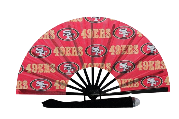 San Francisco 49ers Hand Fan with Bold Team Logo Print, Folding Sports Fan for Game Day, Custom NFL Folding Fan Gift Idea