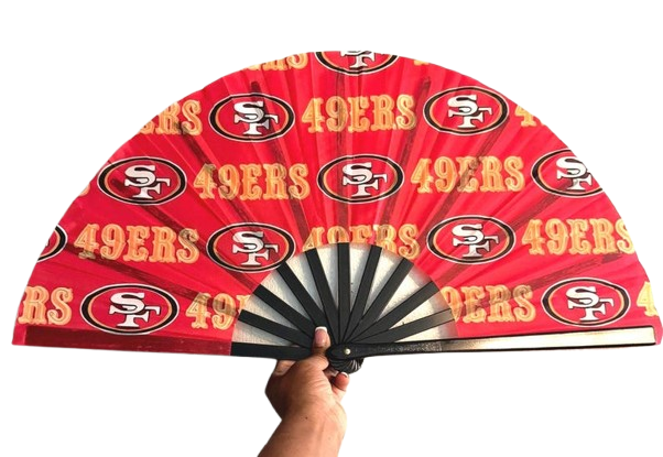 San Francisco 49ers Hand Fan with Bold Team Logo Print, Folding Sports Fan for Game Day, Custom NFL Folding Fan Gift Idea