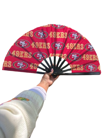 San Francisco 49ers Hand Fan with Bold Team Logo Print, Folding Sports Fan for Game Day, Custom NFL Folding Fan Gift Idea