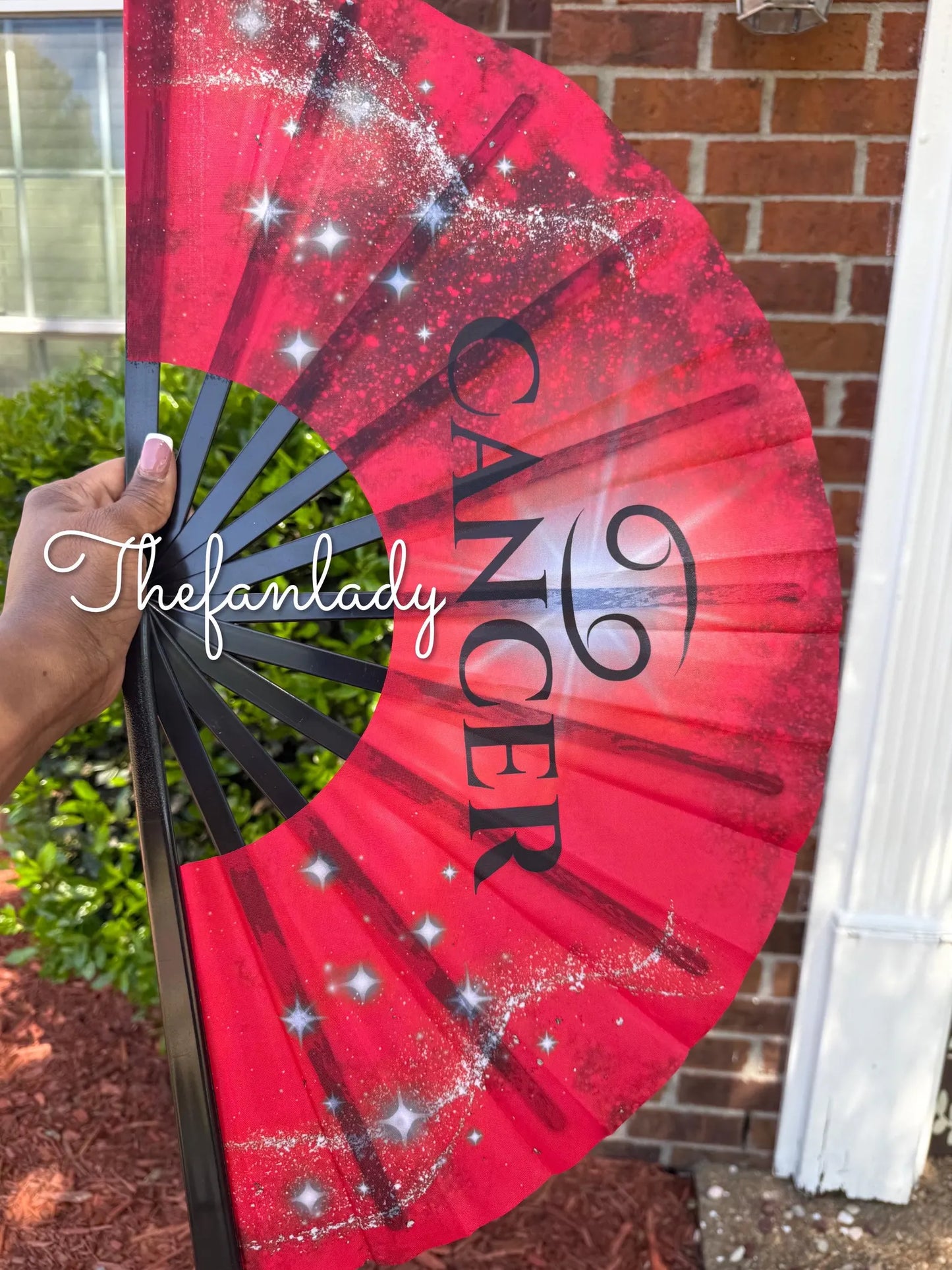 Cancer Zodiac Folding Fan - Starry Cosmic Hand Fan, Red Clack Fan for Line Dancing, Elegant Hand Fan, Decorative Fan Celestial Birthday Gift