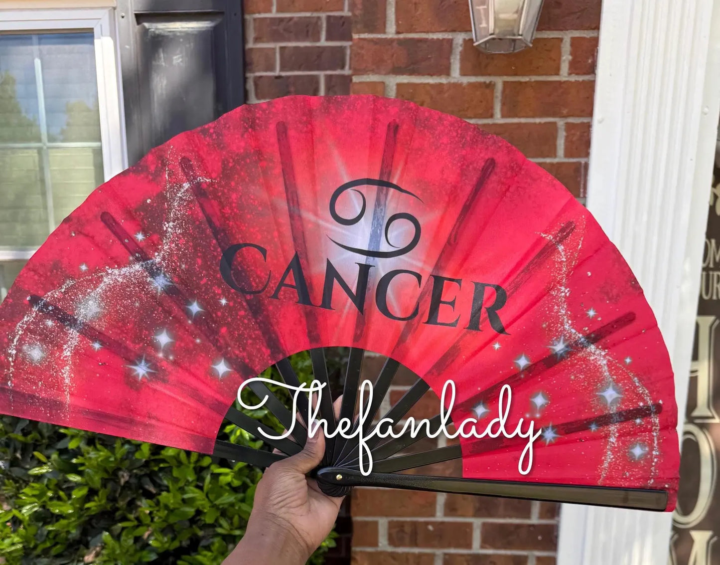 Cancer Zodiac Folding Fan - Starry Cosmic Hand Fan, Red Clack Fan for Line Dancing, Elegant Hand Fan, Decorative Fan Celestial Birthday Gift