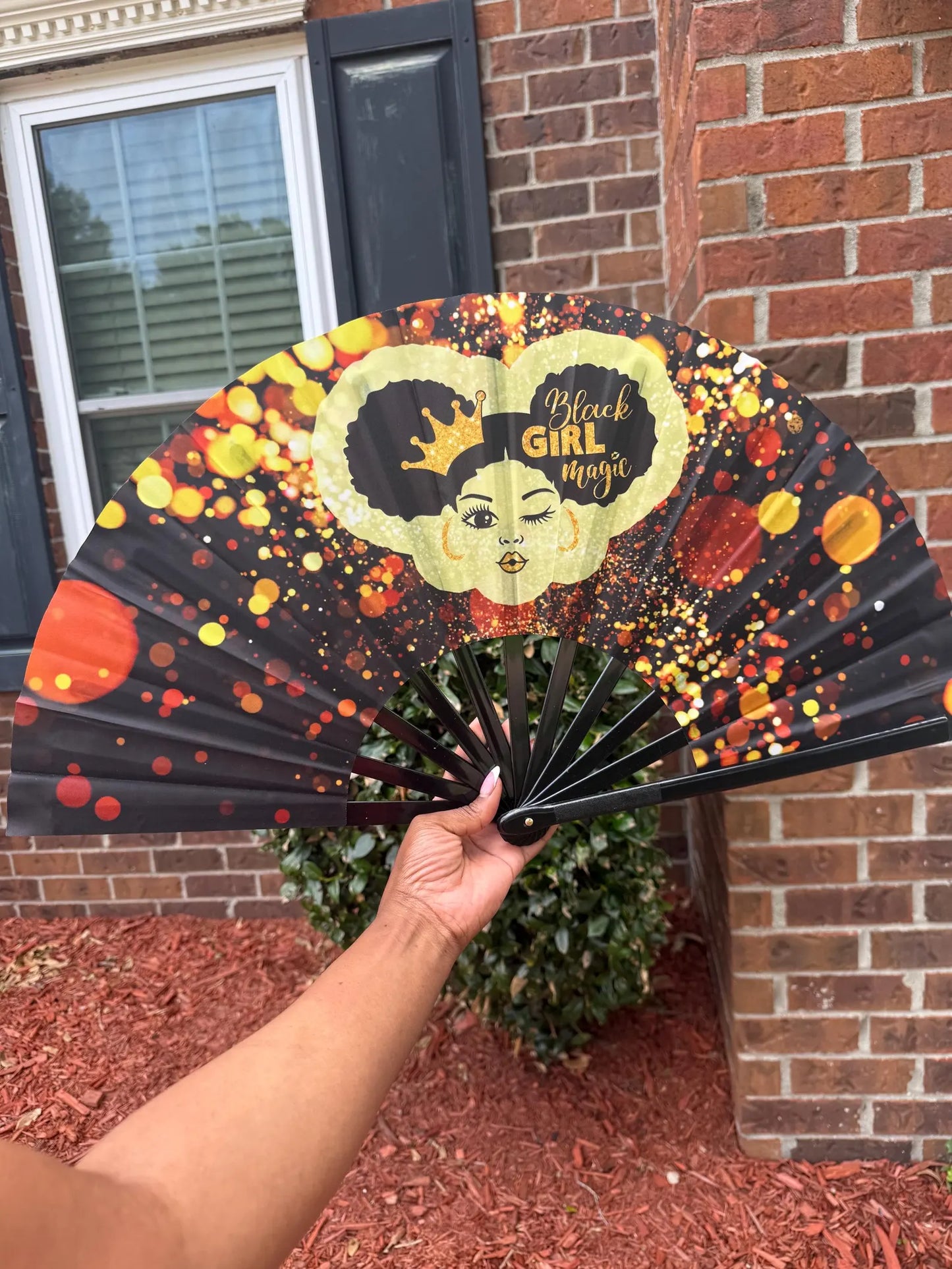 Black Girl Magic Folding Hand Fan – , Melanin Poppin Fan, Clack Fan for Summer, Events, or Gifts