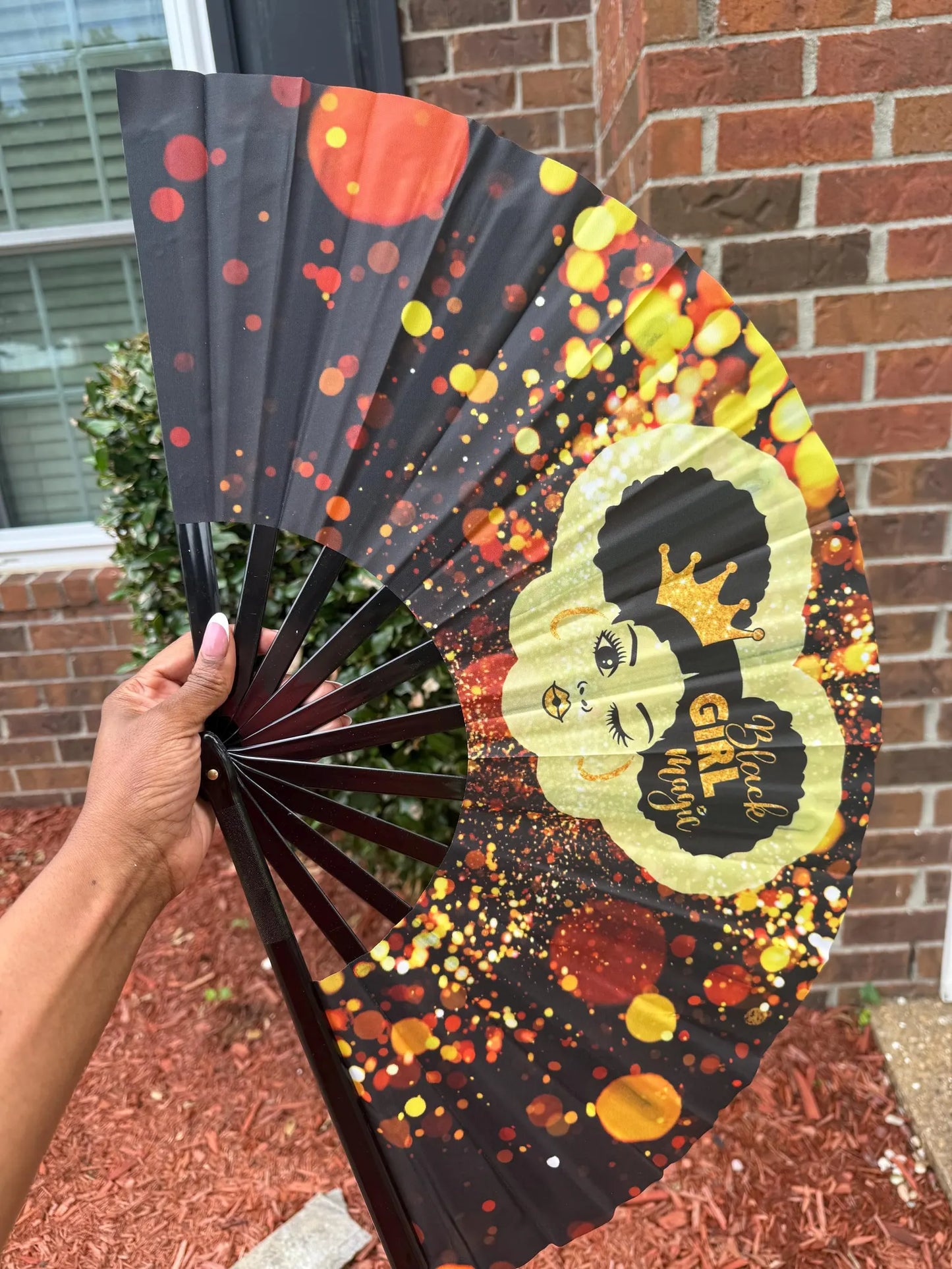Black Girl Magic Folding Hand Fan – , Melanin Poppin Fan, Clack Fan for Summer, Events, or Gifts