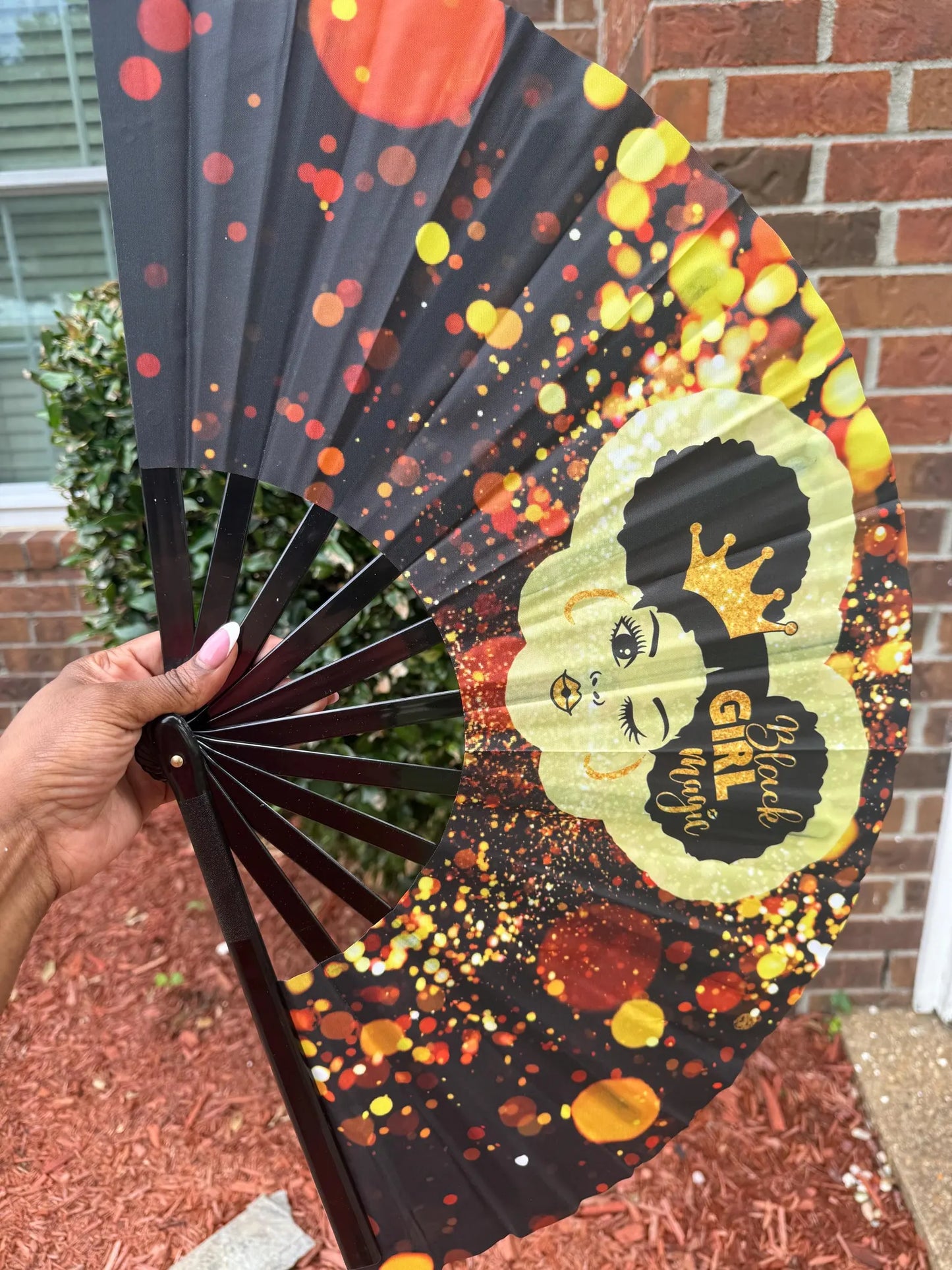 Black Girl Magic Folding Hand Fan – , Melanin Poppin Fan, Clack Fan for Summer, Events, or Gifts