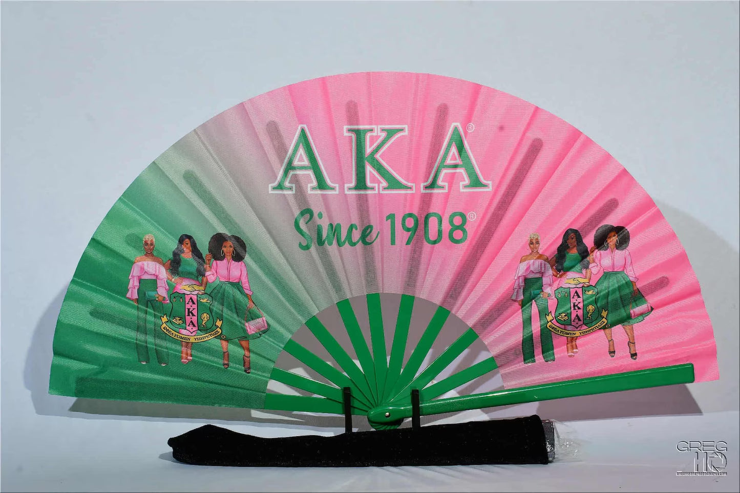 AKA Handheld Folding Fan Sorority Clack Fan