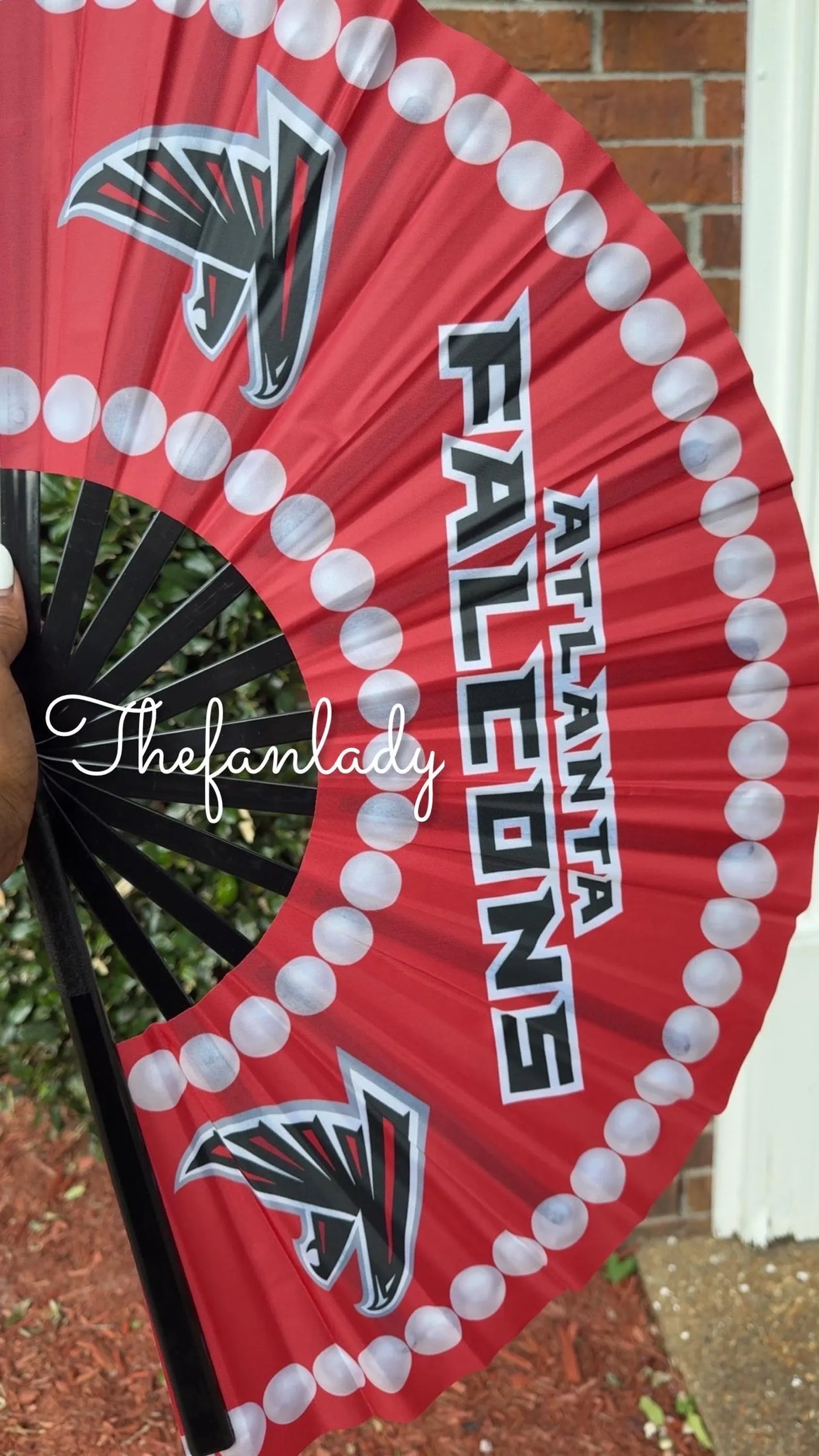 Atlanta Falcons Folding Hand Fan for Game Day, Sports Tailgate Accessory, NFL Team Pride Travel Fan, Red Falcons Stadium Clack Fan