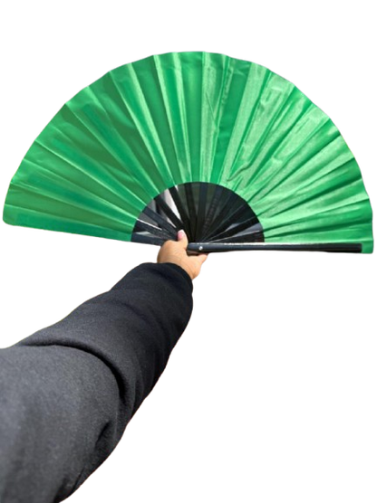 Handheld Folding Fan for Boots On Ground Line Dancing - Green Clack Fan, Decorative Hand Fan, Folding Line Fan