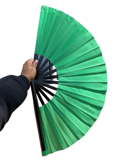 Handheld Folding Fan for Boots On Ground Line Dancing - Green Clack Fan, Decorative Hand Fan, Folding Line Fan
