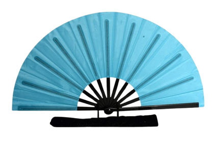 Boots On Ground Line Dancing Hand Fan - Bright Blue Clack Fan, Solid Color Hand Fan, Decorative Hand Fan, Festival Folding Fan