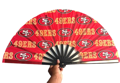 San Francisco 49ers Hand Fan with Bold Team Logo Print, Folding Sports Fan for Game Day, Custom NFL Folding Fan Gift Idea