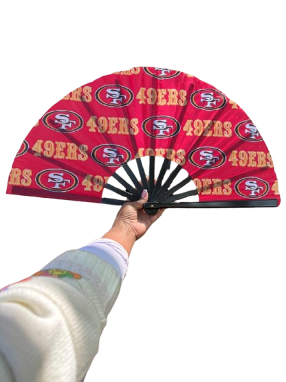 San Francisco 49ers Hand Fan with Bold Team Logo Print, Folding Sports Fan for Game Day, Custom NFL Folding Fan Gift Idea