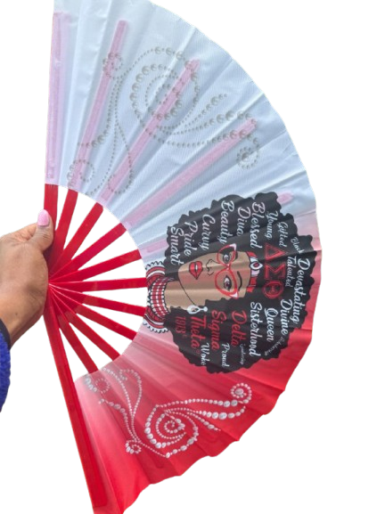 Delta Sigma Theta Folding Hand Fan Red and White Greek Sorority Fan Since 1913 Divine Nine Gift