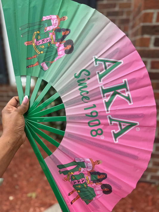 AKA Handheld Folding Fan Sorority Clack Fan