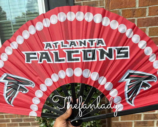Atlanta Falcons Folding Hand Fan for Game Day, Sports Tailgate Accessory, NFL Team Pride Travel Fan, Red Falcons Stadium Clack Fan