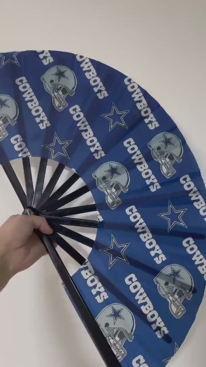 Dallas Cowboys Hand Fan - Cowboys Team Fan, Folding Hand Fan, Fan With Stars, NFL Cowboys Fan, Decorative Clack Fan