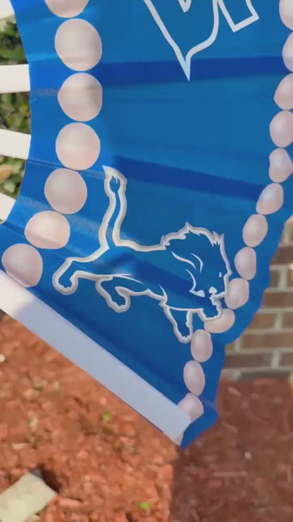 Detroit Lions Handheld Clack Fan – Custom Pearl Trim NFL Fan | Game Day Accessory | Blue Folding Sports Fan