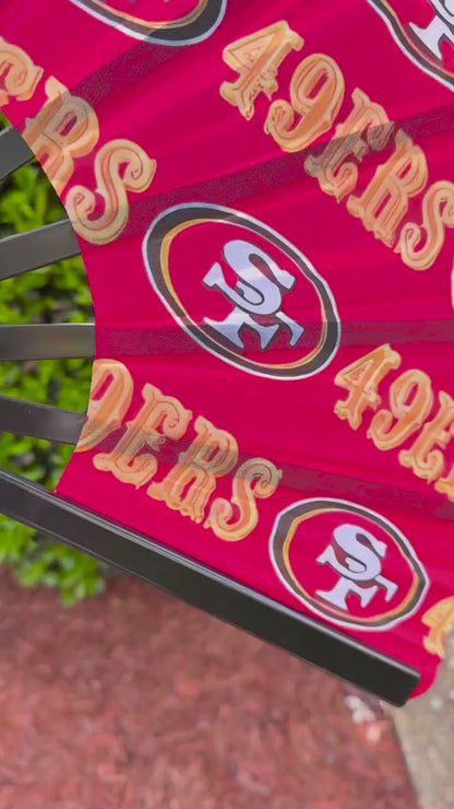 San Francisco 49ers Hand Fan with Bold Team Logo Print, Folding Sports Fan for Game Day, Custom NFL Folding Fan Gift Idea