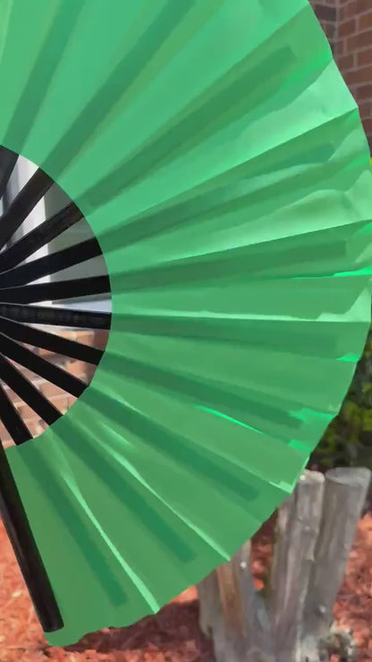 Handheld Folding Fan for Boots On Ground Line Dancing - Green Clack Fan, Decorative Hand Fan, Folding Line Fan
